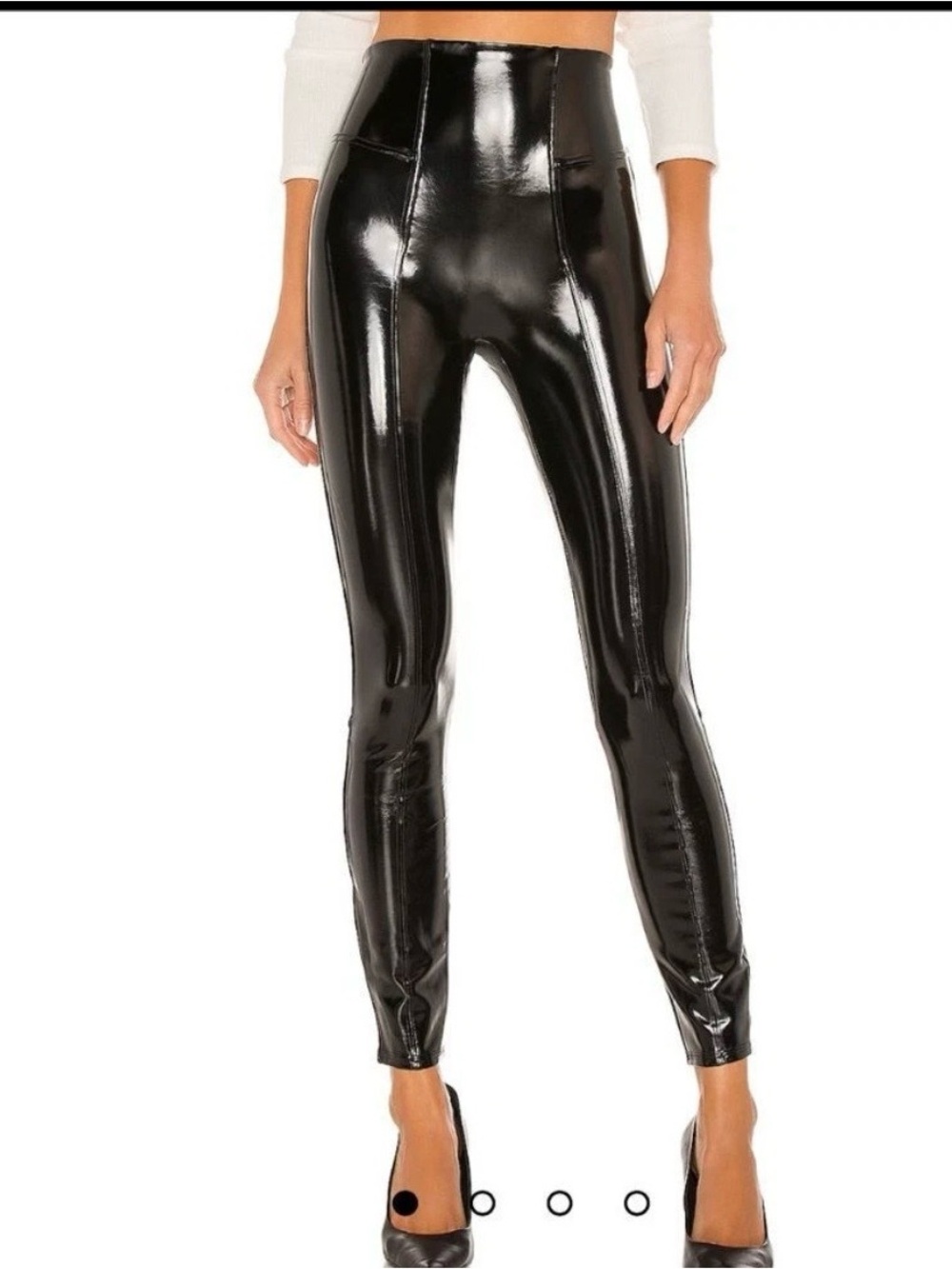 SPANX Black High-Waist Patent-Look Leggings
